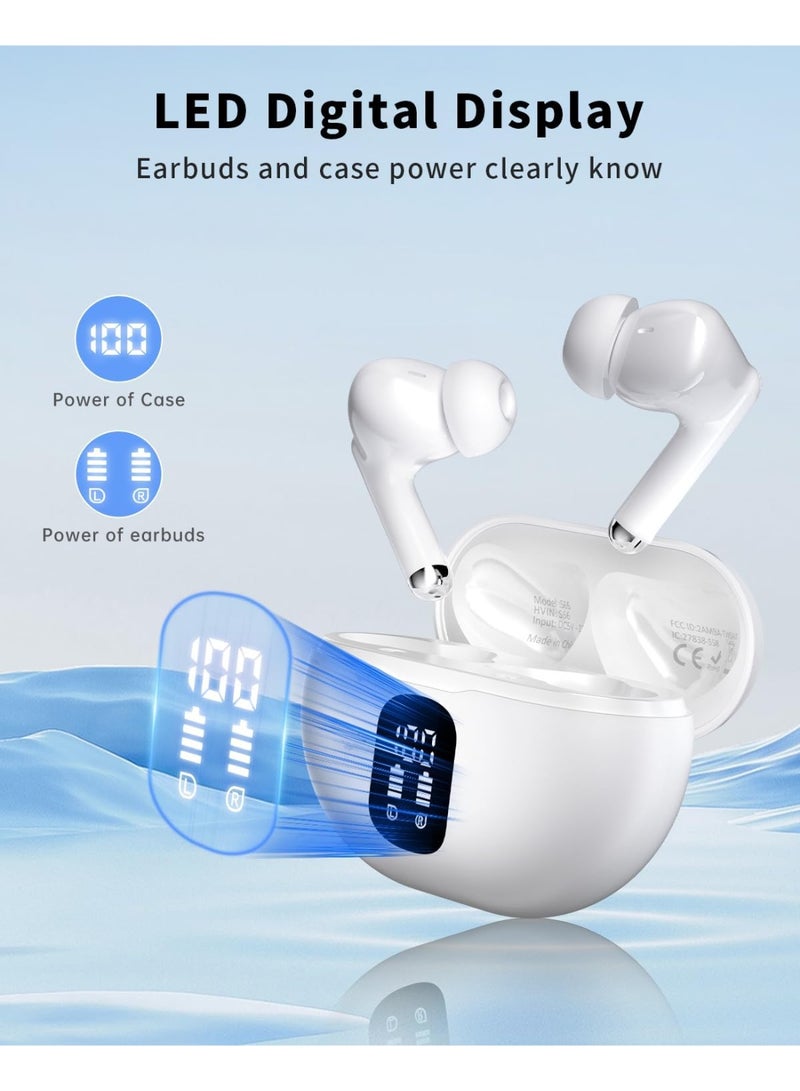 KVLA True Wireless Earbuds Bluetooth 5.4, 40H Playtime, 10Min Fast Charge, ENC 4-Mic Clear Calls, Touch Control, IPX6 Waterproof, Immersive Sound, Lightweight In-Ear Headphones - Image 3